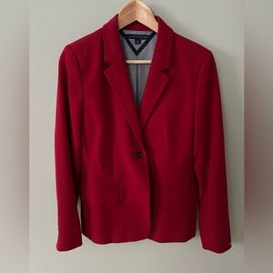 Tommy Hilfiger Red Blazer Structured Suit Jacket